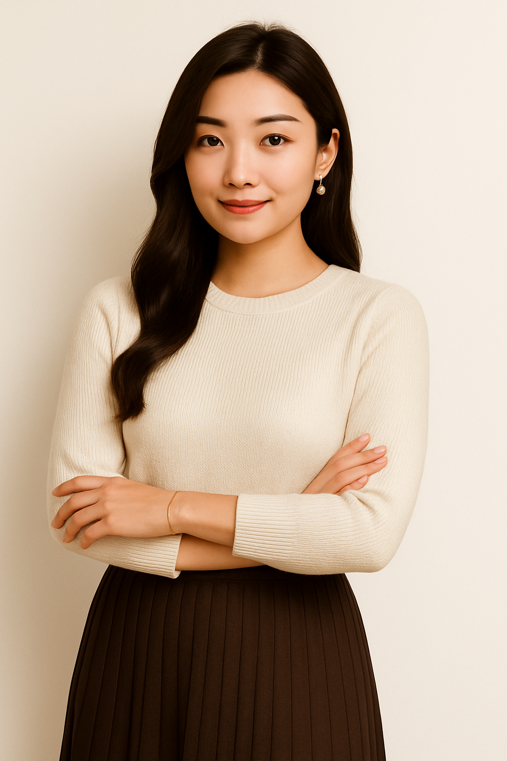 腕を組んで立っている女性