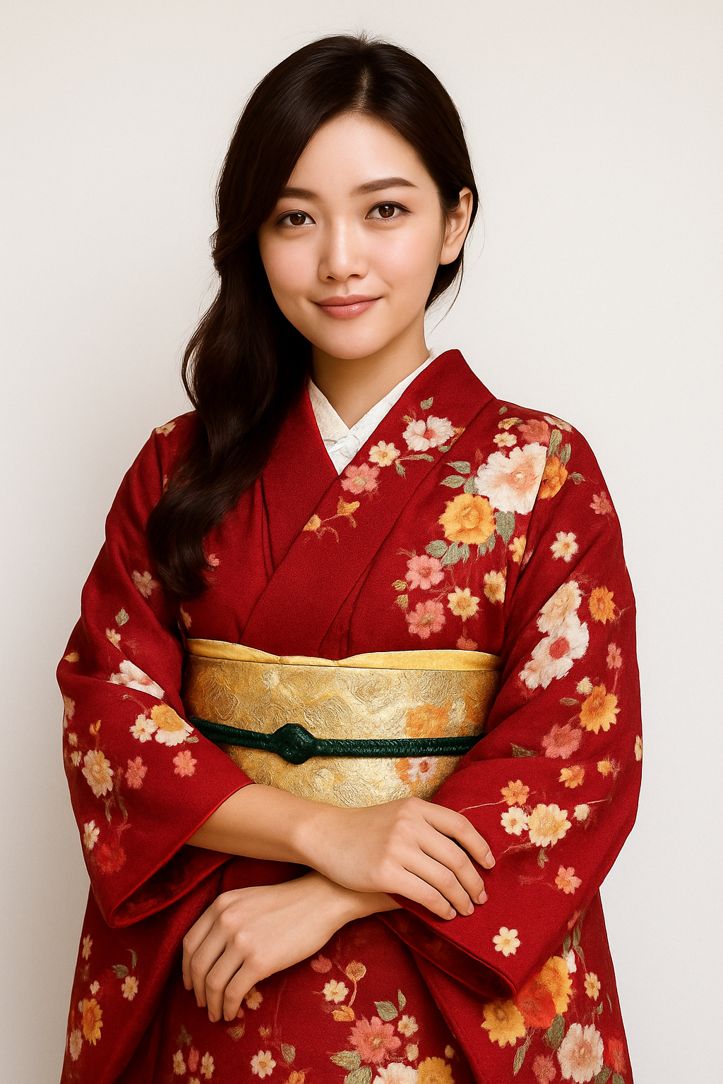 花柄の和風着物