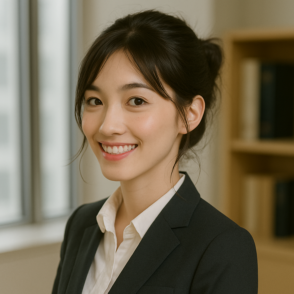 無造作なお団子＋顔まわりに後れ毛の女性