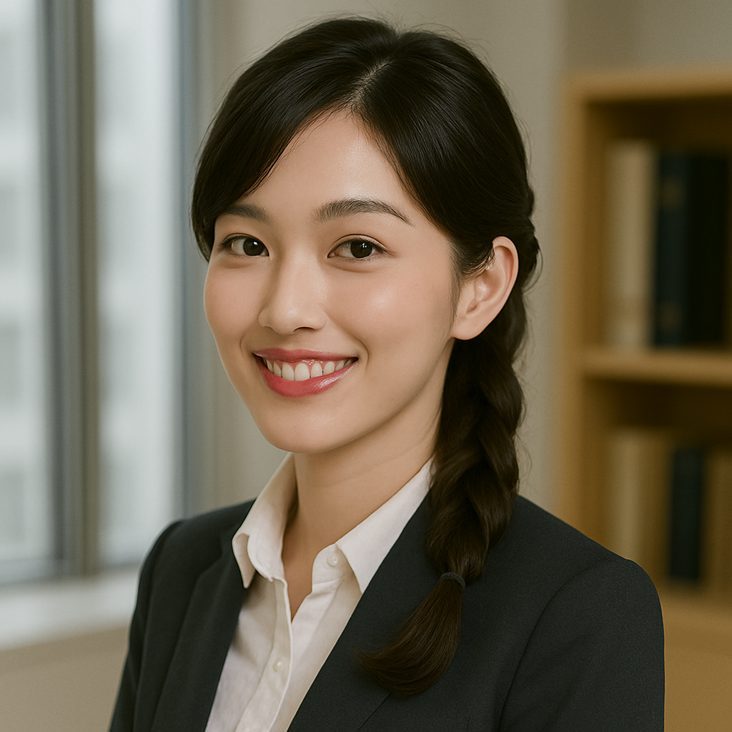 横に編んだ片側の三つ編みの女性