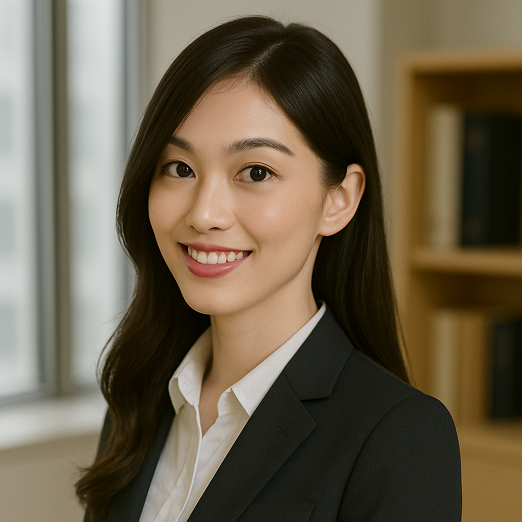 横に流したロングヘアの女性